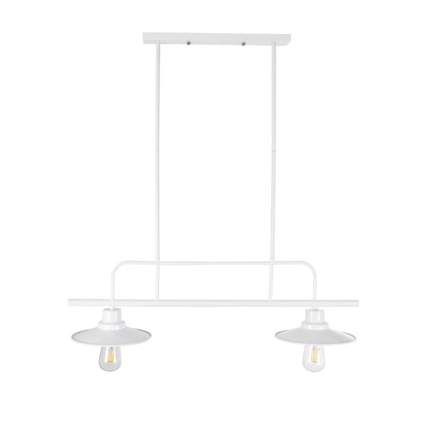 REGAL 01008 Vintage Φωτιστικό Οροφής Ράγα Δίφωτο 2 x E27 IP20 Λευκό Μέταλλο - Μ80 x Π26 x Υ82cm - Image 4