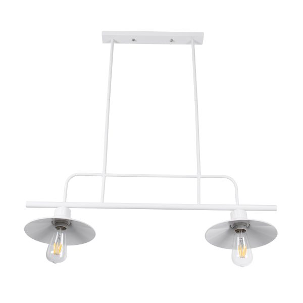 REGAL 01008 Vintage Φωτιστικό Οροφής Ράγα Δίφωτο 2 x E27 IP20 Λευκό Μέταλλο - Μ80 x Π26 x Υ82cm - Image 5