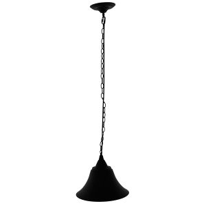 CLOCHER 01041 Vintage Κρεμαστό Φωτιστικό Καμπάνα Μονόφωτο 1 x E27 IP20 Μαύρο Μέταλλο – Μ29 x Π29 x Υ34cm