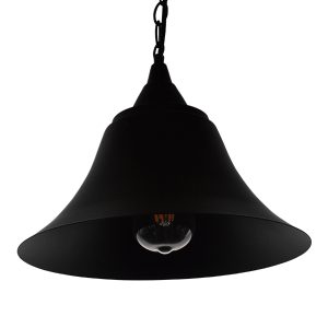 CLOCHER 01041 Vintage Κρεμαστό Φωτιστικό Καμπάνα Μονόφωτο 1 x E27 IP20 Μαύρο Μέταλλο – Μ29 x Π29 x Υ34cm