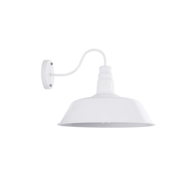 SORD 01051 Vintage Επιτοίχιο Φωτιστικό Απλίκα Μονόφωτο 1 x E27 IP20 Λευκό Μέταλλο - Μ36 x Π42 x Υ32cm - Image 4