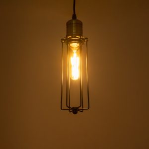 KLECE 01057 Vintage Κρεμαστό Φωτιστικό Ανάρτηση Μονόφωτο 1 x E27 IP20 Μαύρο & Χρυσό Μέταλλο – Μ8 x Π8 x Υ28cm