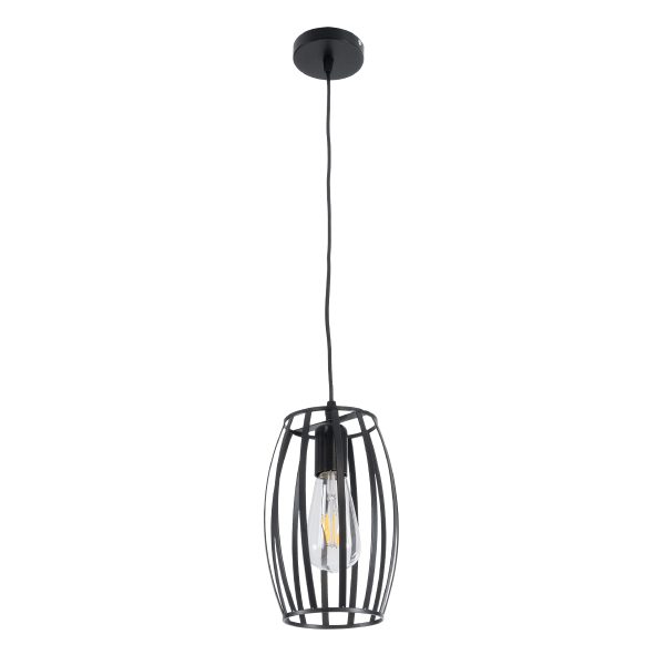 ZEBRA 01062 Vintage Κρεμαστό Φωτιστικό Πλέγμα Μονόφωτο 1 x E27 IP20 Μαύρο Μέταλλο - Μ15 x Π15 x Y24cm - Image 3