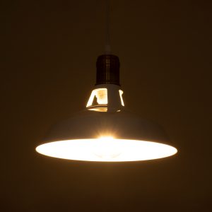 ANER 01072 Vintage Κρεμαστό Φωτιστικό Καμπάνα Μονόφωτο 1 x E27 IP20 Λευκό & Χρυσό Μέταλλο – Μ27.5 x Π27.5 x Υ19cm