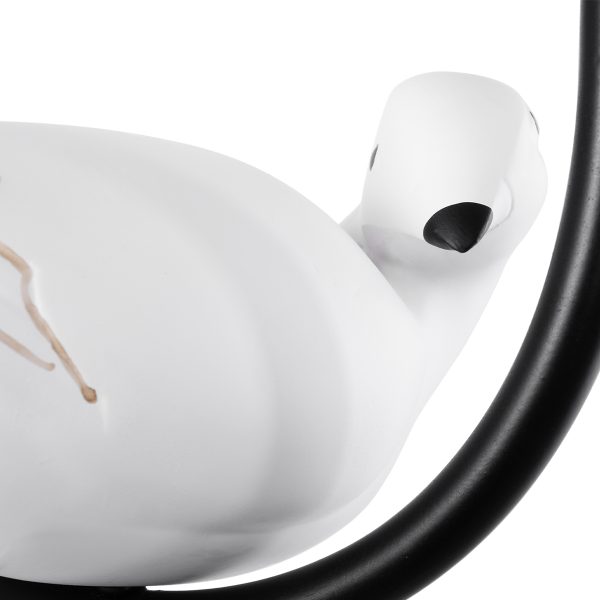 DOVE 01084 Vintage Επιτοίχιο Φωτιστικό Απλίκα Μονόφωτο 1 x E14 IP20 Μαύρο & Λευκό Μέταλλο με Μπεζ Ύφασμα - Μ30 x Π15 x Υ36cm - Image 5