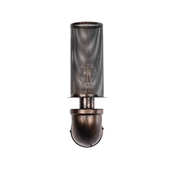 RAZA 01105 Vintage Επιτοίχιο Φωτιστικό Απλίκα Μονόφωτο 1 x E27 IP20 Χάλκινο Μέταλλο - Μ13 x Π12 x Υ38cm - Image 3