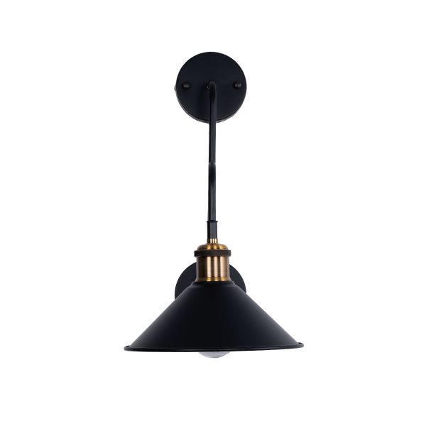 MAGEOR 01120 Vintage Επιτοίχιο Φωτιστικό Απλίκα Μονόφωτο 1 x E27 IP20 Μαύρο & Χρυσό Μέταλλο - Μ22 x Π30 x Υ40cm - Image 3
