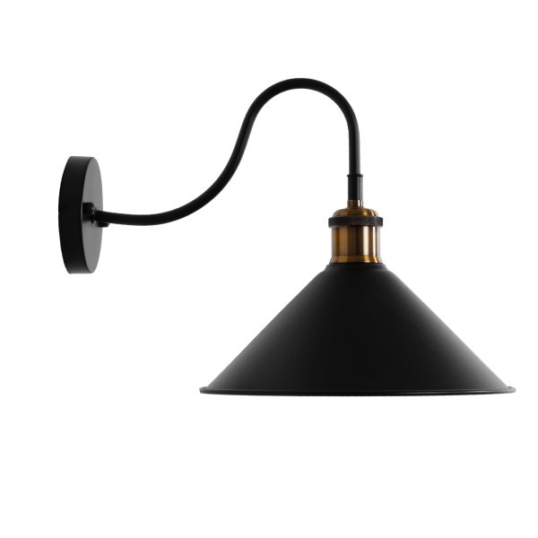 ANBET 01121 Vintage Επιτοίχιο Φωτιστικό Απλίκα Μονόφωτο 1 x E27 IP20 Μαύρο & Χρυσό Μέταλλο - Μ26 x Π38 x Υ27cm - Image 4