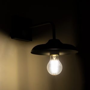 PHIA 01122 Vintage Επιτοίχιο Φωτιστικό Απλίκα Μονόφωτο 1 x E27 IP20 Μαύρο Μέταλλο – Μ18.5 x Π29 x Υ18cm