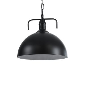 LARKIN 01175 Vintage Κρεμαστό Φωτιστικό Καμπάνα Μονόφωτο 1 x E27 IP20 Μαύρο Μέταλλο – Μ30 x Π30 x Y28cm