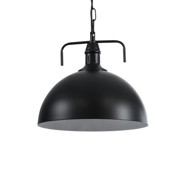 LARKIN 01175 Vintage Κρεμαστό Φωτιστικό Καμπάνα Μονόφωτο 1 x E27 IP20 Μαύρο Μέταλλο - Μ30 x Π30 x Y28cm