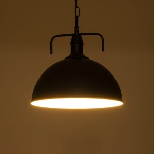 LARKIN 01175 Vintage Κρεμαστό Φωτιστικό Καμπάνα Μονόφωτο 1 x E27 IP20 Μαύρο Μέταλλο – Μ30 x Π30 x Y28cm