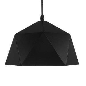 HEXAGON 01194 Μοντέρνο Κρεμαστό Φωτιστικό Καμπάνα Μονόφωτο 1 x E27 IP20 Μαύρο & Χρυσό Μέταλλο – Μ25 x Π25 x Υ15cm