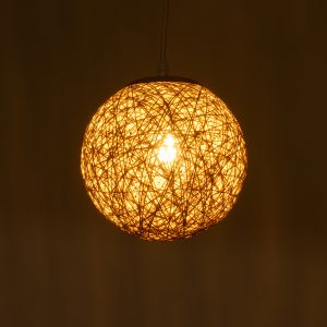 OCEANA 01200 Boho Κρεμαστό Φωτιστικό Μπάλα Μονόφωτο 1 x E27 IP20 Μπεζ Σχοινί – Μ20 x Π20 x Υ20cm