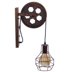 RYDON 01216 Vintage Επιτοίχιο Φωτιστικό Απλίκα Μονόφωτο 1 x E27 IP20 Χάλκινο Μέταλλο – Μ15 x Π24 x Υ70cm