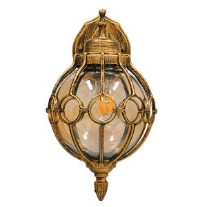 ETOILE 01227 Vintage Επιτοίχιο Φωτιστικό Απλίκα Μονόφωτο 1 x E27 IP20 Μπρούτζινο Μέταλλο με Μελί Γυαλί – Μ18 x Π18 x Υ27cm