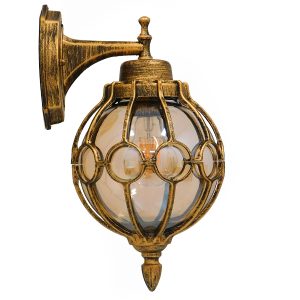 ETOILE 01227 Vintage Επιτοίχιο Φωτιστικό Απλίκα Μονόφωτο 1 x E27 IP20 Μπρούτζινο Μέταλλο με Μελί Γυαλί – Μ18 x Π18 x Υ27cm