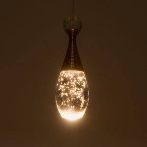 JADORE 01232 Μοντέρνο Κρεμαστό Φωτιστικό Ανάρτηση LED 5W 400lm 120°AC 220-240V IP20 Θερμό Λευκό 3000K Χάλκινο Μέταλλο με Διάφανο Γυαλί – Μ8 x Π8 x Υ26cm – 2 Χρόνια Εγγύηση