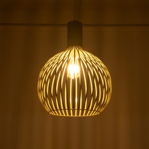 SCANDI 01267 Vintage Κρεμαστό Φωτιστικό Πλέγμα Μονόφωτο 1 x E27 IP20 Μπεζ Μέταλλο – Μ38 x Π38 x Y50cm
