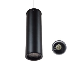 CANNON 01275 Μοντέρνο Κρεμαστό Φωτιστικό Κύλινδρος Μονόφωτο 1 x GU10 Μαύρο Μέταλλο – Μ6 x Π6 x Y20cm