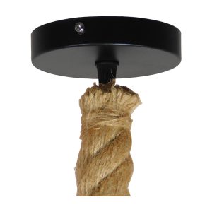ROPE 01278 Vintage Κρεμαστό Φωτιστικό Ανάρτηση Μονόφωτο 1 x E27 IP20 Μπεζ Σχοινί – Μ3.5 x Π3.5 x Y100cm