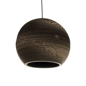 SANTORINI 01289 Boho Κρεμαστό Φωτιστικό Μπάλα Μονόφωτο 1 x E27 IP20 3D Καφέ Χαρτί – Μ40 x Π40 x Y34cm