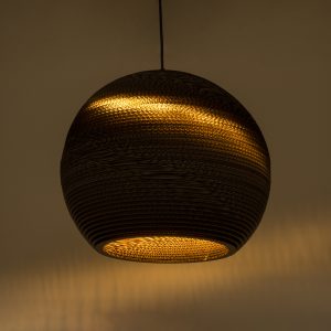 SANTORINI 01289 Boho Κρεμαστό Φωτιστικό Μπάλα Μονόφωτο 1 x E27 IP20 3D Καφέ Χαρτί – Μ40 x Π40 x Y34cm
