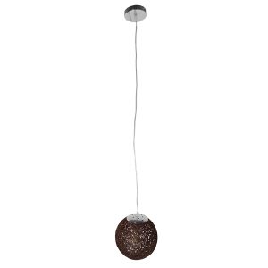 OCEANA 01354 Boho Κρεμαστό Φωτιστικό Μπάλα Μονόφωτο 1 x E27 IP20 Καφέ Σχοίνι – Μ20 x Π20 x Υ20cm