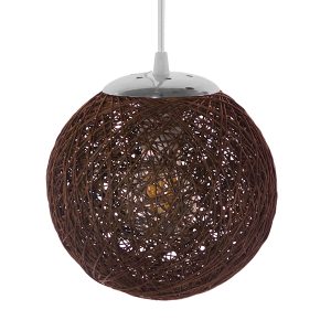 OCEANA 01354 Boho Κρεμαστό Φωτιστικό Μπάλα Μονόφωτο 1 x E27 IP20 Καφέ Σχοίνι – Μ20 x Π20 x Υ20cm