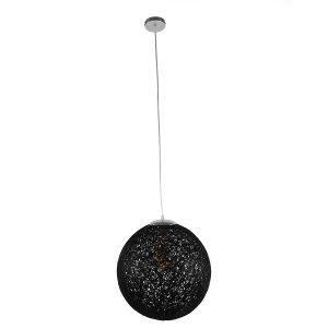 OCEANA 01360 Boho Κρεμαστό Φωτιστικό Μπάλα Μονόφωτο 1 x E27 IP20 Μαύρο Σχοινί – Μ40 x Π40 x Υ40cm