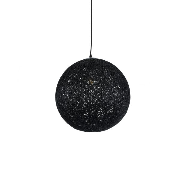 OCEANA 01360 Boho Κρεμαστό Φωτιστικό Μπάλα Μονόφωτο 1 x E27 IP20 Μαύρο Σχοινί - Μ40 x Π40 x Υ40cm - Image 5