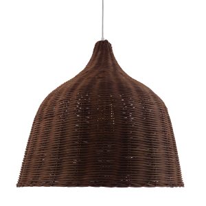 BAHAMAS 01368 Boho Κρεμαστό Φωτιστικό Καμπάνα Μονόφωτο 1 x E27 IP20 Καφέ Ξύλο – Μ45 x Π45 x Υ45cm