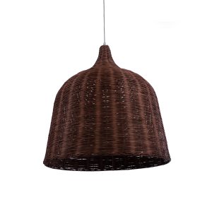 BAHAMAS 01369 Boho Κρεμαστό Φωτιστικό Καμπάνα Μονόφωτο 1 x E27 IP20 Καφέ Ξύλο – Μ60 x Π60 x Υ60cm