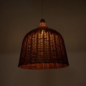 BAHAMAS 01369 Boho Κρεμαστό Φωτιστικό Καμπάνα Μονόφωτο 1 x E27 IP20 Καφέ Ξύλο – Μ60 x Π60 x Υ60cm