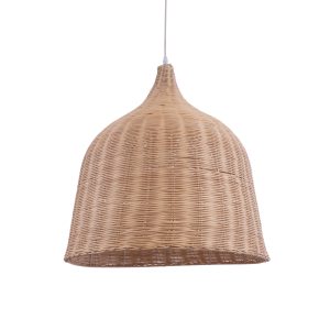 BAHAMAS 01370 Boho Κρεμαστό Φωτιστικό Καμπάνα Μονόφωτο 1 x E27 IP20 Μπεζ Ξύλο – Μ60 x Π60 x Υ60cm