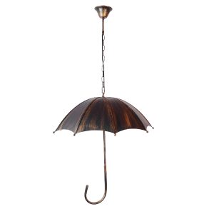 UMBRELLA 01406 Vintage Κρεμαστό Φωτιστικό Φιγούρα Πολύφωτο 5 x E27 IP20 Χάλκινο & Μαύρο Μέταλλο – Μ60 x Π60 x Y65cm