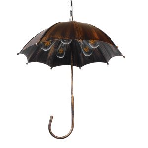 UMBRELLA 01406 Vintage Κρεμαστό Φωτιστικό Φιγούρα Πολύφωτο 5 x E27 IP20 Χάλκινο & Μαύρο Μέταλλο – Μ60 x Π60 x Y65cm