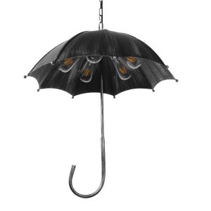 UMBRELLA 01407 Vintage Κρεμαστό Φωτιστικό Φιγούρα Πολύφωτο 5 x E27 IP20 Ασημί Μέταλλο – Μ60 x Π60 x Y65cm