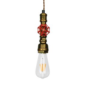 SPIGOT 01413 Vintage Κρεμαστό Φωτιστικό Ανάρτηση Μονόφωτο 1 x E27 IP20 Χάλκινο & Κόκκινο Μεταλλο – Μ5 x Π5 x Y20cm