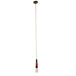 SPIGOT 01414 Vintage Κρεμαστό Φωτιστικό Ανάρτηση Μονόφωτο 1 x E27 IP20 Καφέ & Κόκκινο Μέταλλο – Μ5 x Π5 x Y20cm