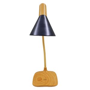 DRAPER 01437 Επιτραπέζιο Φωτιστικό Πορτατίφ LED 6W 500lm 360° DC 5V IP20 Φυσικό Λευκό 4500K Dimmable Μπεζ Ξύλο με Μαύρο Μέταλλο – Μ10 x Π14 x Υ33cm – 2 Xρόνια Εγγύηση