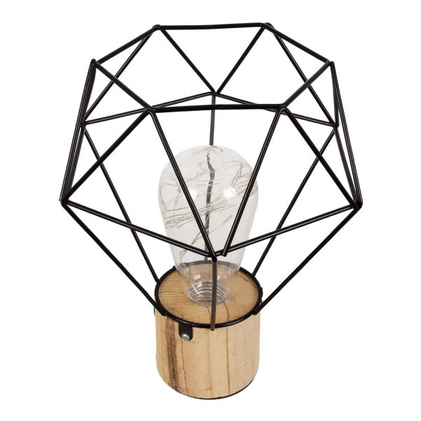 ANTLER 01441 Επιτραπέζιο Φωτιστικό Πορτατίφ LED -W -lm -° DC 5V IP20 Θερμό Λευκό 3000K Μαύρο Μέταλλο με Μπεζ Ξύλο - Μ19 x Π19 x Υ23cm - 2 Xρόνια Εγγύηση - Image 5