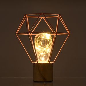 ANTLER 01442 Επιτραπέζιο Φωτιστικό Πορτατίφ LED -W -lm -° DC 5V IP20 Θερμό Λευκό 3000K Ροζ Μέταλλο με Μπεζ Ξύλο – Μ19 x Π19 x Υ23cm – 2 Xρόνια Εγγύηση