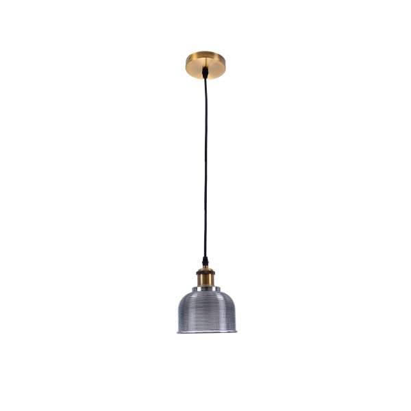SEGRETO 01449 Vintage Κρεμαστό Φωτιστικό Μονόφωτο Καμπάνα 1 x E27 IP20 Μαύρο Γυαλί με Χρυσό Μέταλλο - Μ14 x Π14 x Υ18cm - Image 3