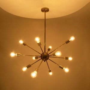 MILANO 01485 Μοντέρνο Φωτιστικό Οροφής Πλέγμα Πολύφωτο 12 x E27 IP20 Χρυσό Μέταλλο – Μ80 x Π80 x Υ80cm