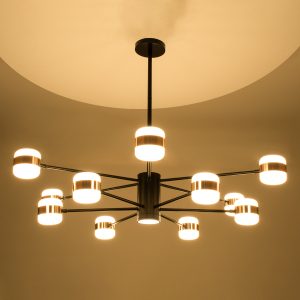 ORNATE 01553 Φωτιστικό Οροφής LED 104W lm 360° AC 220-240V IP20 Φυσικό Λευκό 4500k Μαύρο & Χάλκινο Μέταλλο με Λευκό Πλαστικό – Μ65 x Π65 x Υ70cm – 2 Xρόνια Εγγύηση