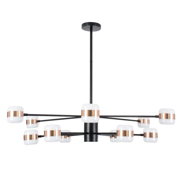 ORNATE 01553 Φωτιστικό Οροφής LED 104W lm 360° AC 220-240V IP20 Φυσικό Λευκό 4500k Μαύρο & Χάλκινο Μέταλλο με Λευκό Πλαστικό - Μ65 x Π65 x Υ70cm - 2 Xρόνια Εγγύηση - Image 3