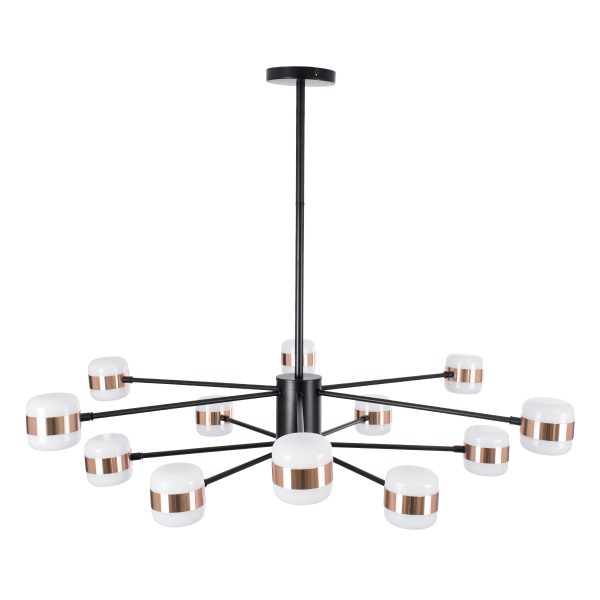 ORNATE 01553 Φωτιστικό Οροφής LED 104W lm 360° AC 220-240V IP20 Φυσικό Λευκό 4500k Μαύρο & Χάλκινο Μέταλλο με Λευκό Πλαστικό - Μ65 x Π65 x Υ70cm - 2 Xρόνια Εγγύηση - Image 4