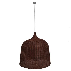BAHAMAS 01569 Boho Κρεμαστό Φωτιστικό Καμπάνα Μονόφωτο 1 x E27 IP20 Καφέ Ξύλο – Μ90 x Π90 x Y90cm