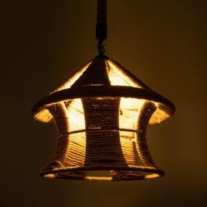 SOLITARIO 01606 Boho Κρεμαστό Φωτιστικό Φιγούρα Μονόφωτο 1 x E27 IP20 Μπεζ Σχοινί -Μ36 x Π36 x Y30cm